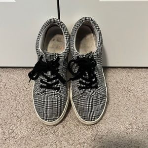 Black and White Gingham Sneakers
